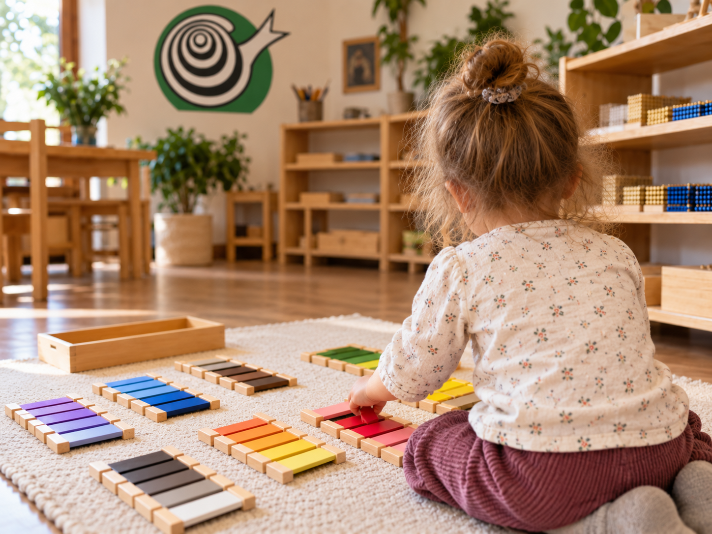 Dzieci w sali Montessori
